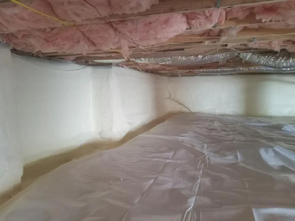 Crawl space encapsulation with closed-cell spray foam for Commercial Roof Restoration in Eatonton